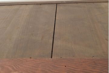 和製アンティーク　前面ヒノキ材　味のある木の風合いが魅力のレトロな重ね戸棚(キャビネット、ガラスケース、収納棚)(R-048024)