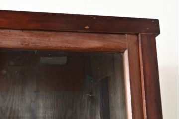 和製アンティーク　前面ヒノキ材　味のある木の風合いが魅力のレトロな重ね戸棚(キャビネット、ガラスケース、収納棚)(R-048024)