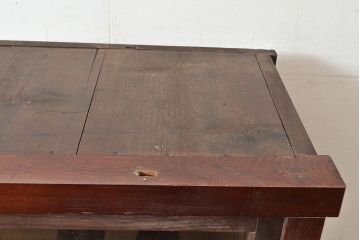 和製アンティーク　前面ヒノキ材　味のある木の風合いが魅力のレトロなガラス戸棚(キャビネット、ガラスケース、収納棚、サイドボード)(R-048026)