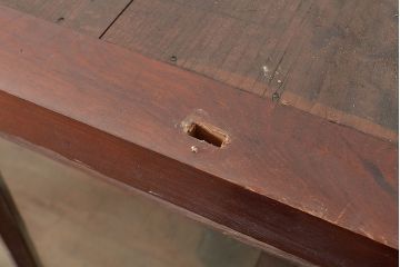 和製アンティーク　前面ヒノキ材　味のある木の風合いが魅力のレトロなガラス戸棚(キャビネット、ガラスケース、収納棚、サイドボード)(R-048026)