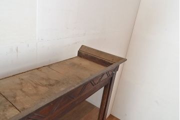 和製アンティーク　象嵌細工入り　大正ロマンにおすすめ!深みのある木色が素敵な重ね戸棚(キャビネット、ガラスケース、収納棚)(R-048027)