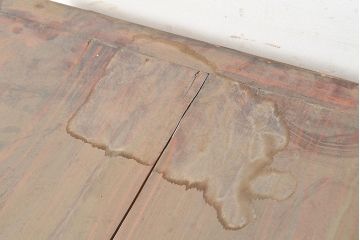 和製アンティーク　ヒノキ材の味わいが楽しめるシンプルなデザインの横長ガラスケース(卓上ショーケース、陳列棚、コレクションケース)(R-048030)