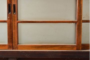 和製アンティーク　総ケヤキ材　八尺　迫力あるサイズが魅力!窓が付いた作りも珍しい、組子入りの特大衝立(8尺、つい立て)(R-048032)