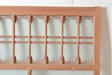 アンティーク建具　凝ったつくりを楽しめるお洒落なガラス戸2枚セット(引き戸、建具)(R-048033)