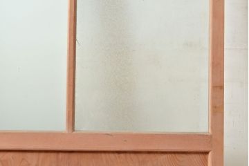 アンティーク建具　凝ったつくりを楽しめるお洒落なガラス戸2枚セット(引き戸、建具)(R-048033)