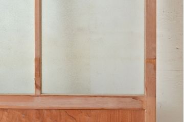 アンティーク建具　凝ったつくりを楽しめるお洒落なガラス戸2枚セット(引き戸、建具)(R-048033)