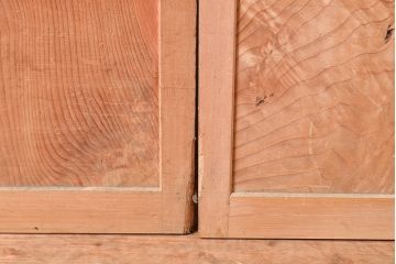 アンティーク建具　凝ったつくりを楽しめるお洒落なガラス戸2枚セット(引き戸、建具)(R-048033)