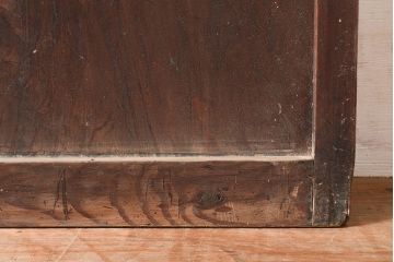 アンティーク建具　大正期　細く並ぶ桟がモダンな空間を演出する格子戸2枚セット　(R-048034)