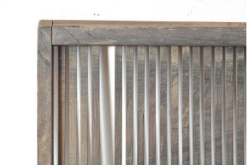 アンティーク建具　大正期　細く並ぶ桟がモダンな空間を演出する格子戸2枚セット　(R-048034)