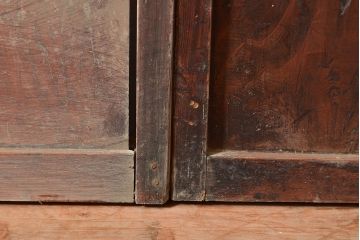 アンティーク建具　大正期　細く並ぶ桟がモダンな空間を演出する格子戸2枚セット　(R-048034)