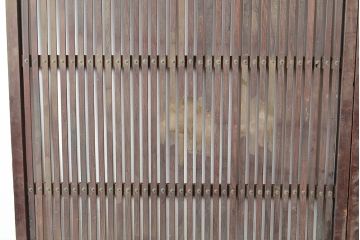 アンティーク建具　細く並ぶ桟がモダンな空間を演出する格子戸2枚セット(引き戸、建具)(R-048035)