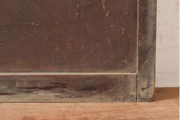 アンティーク建具　細く並ぶ桟がモダンな空間を演出する格子戸2枚セット(引き戸、建具)(R-048035)