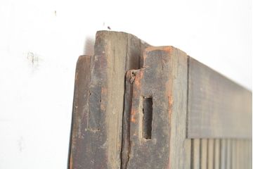 アンティーク建具　細く並ぶ桟がモダンな空間を演出する格子戸2枚セット(引き戸、建具)(R-048035)