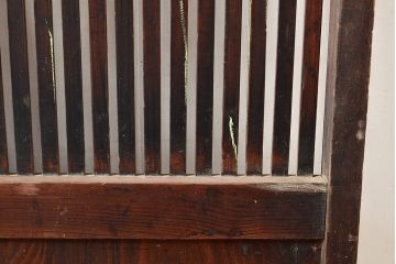 アンティーク建具　細く並ぶ桟がモダンな空間を演出する格子戸2枚セット(引き戸、建具)(R-048035)