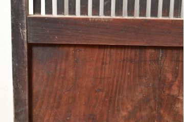 アンティーク建具　細く並ぶ桟がモダンな空間を演出する格子戸2枚セット(引き戸、建具)(R-048035)
