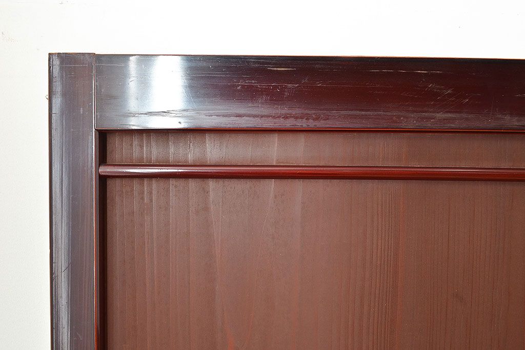 アンティーク建具　上手物　装飾が施された帯が目を引く上品な帯戸4枚セット(板戸、引き戸、建具)(R-048036)