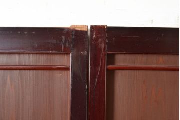アンティーク建具　上手物　装飾が施された帯が目を引く上品な帯戸4枚セット(板戸、引き戸、建具)(R-048036)
