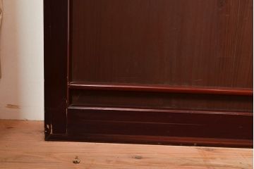 アンティーク建具　上手物　装飾が施された帯が目を引く上品な帯戸4枚セット(板戸、引き戸、建具)(R-048036)