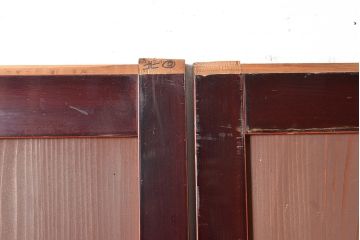 アンティーク建具　上手物　装飾が施された帯が目を引く上品な帯戸4枚セット(板戸、引き戸、建具)(R-048036)