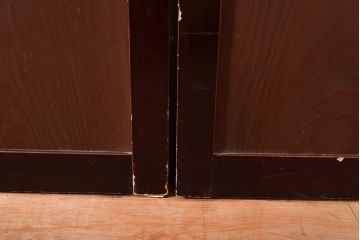 アンティーク建具　上手物　装飾が施された帯が目を引く上品な帯戸4枚セット(板戸、引き戸、建具)(R-048036)