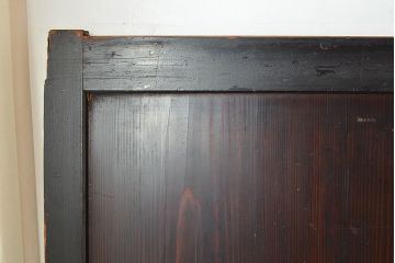 アンティーク建具　明治～大正期　黒い木枠がモダンで格好良い帯戸4枚セット　(R-048037)