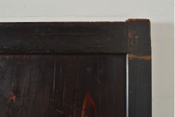 アンティーク建具　明治～大正期　黒い木枠がモダンで格好良い帯戸4枚セット　(R-048037)