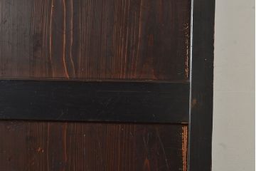 アンティーク建具　明治～大正期　黒い木枠がモダンで格好良い帯戸4枚セット　(R-048037)