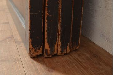 アンティーク建具　明治～大正期　黒い木枠がモダンで格好良い帯戸4枚セット　(R-048037)
