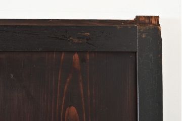 アンティーク建具　明治～大正期　黒い木枠がモダンで格好良い帯戸4枚セット　(R-048037)