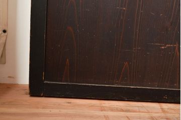 アンティーク建具　明治～大正期　黒い木枠がモダンで格好良い帯戸4枚セット　(R-048037)