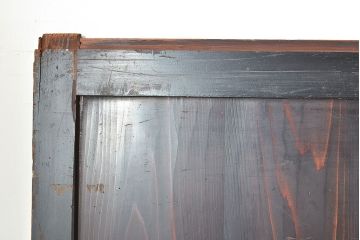 アンティーク建具　明治大正期　黒い木枠がモダンで格好良い帯戸4枚セット(板戸、引き戸)(R-048037)