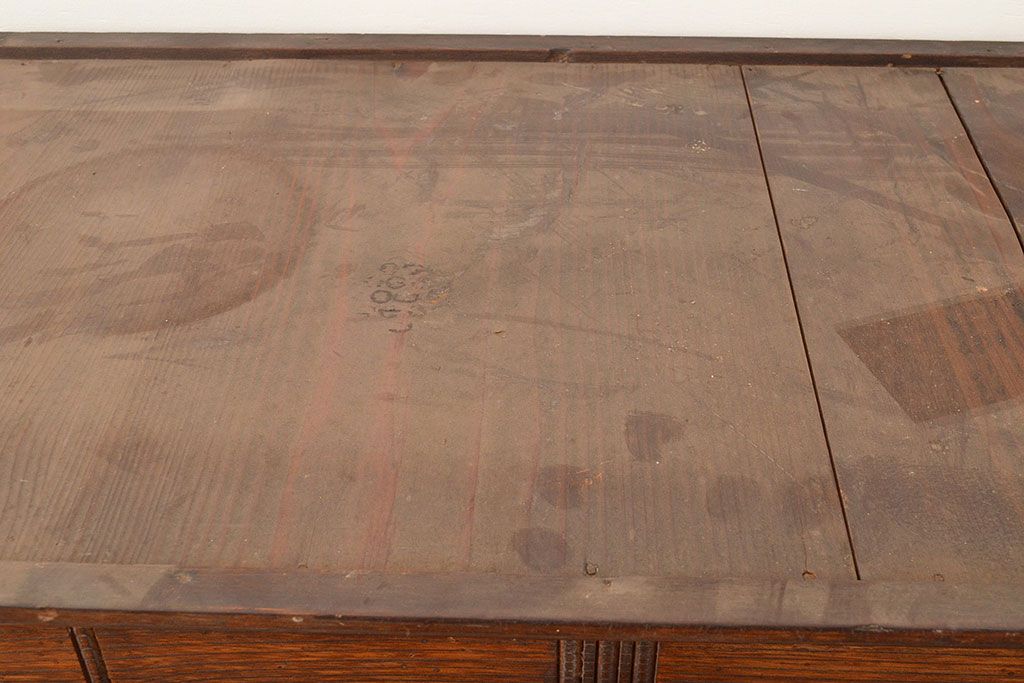 和製アンティーク　ノスタルジックな雰囲気を高める栓材製のガラスケース(ショーケース、陳列棚)(R-048040)