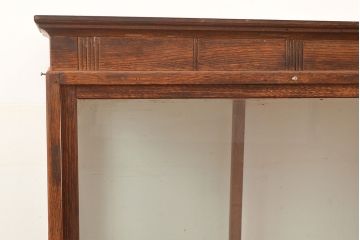 和製アンティーク　ノスタルジックな雰囲気を高める栓材製のガラスケース(ショーケース、陳列棚)(R-048040)