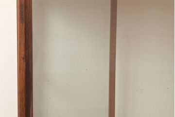 和製アンティーク　ノスタルジックな雰囲気を高める栓材製のガラスケース(ショーケース、陳列棚)(R-048040)