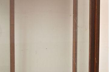 和製アンティーク　ノスタルジックな雰囲気を高める栓材製のガラスケース(ショーケース、陳列棚)(R-048040)