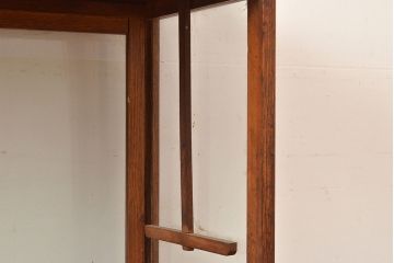 和製アンティーク　ノスタルジックな雰囲気を高める栓材製のガラスケース(ショーケース、陳列棚)(R-048040)