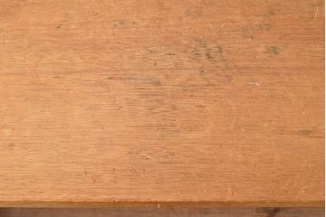 昭和レトロ　総無垢材でつくられたシンプルなデザインの作業台(ダイニングテーブル)(R-048044)