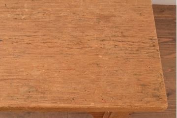 昭和レトロ　総無垢材でつくられたシンプルなデザインの作業台(ダイニングテーブル)(R-048044)