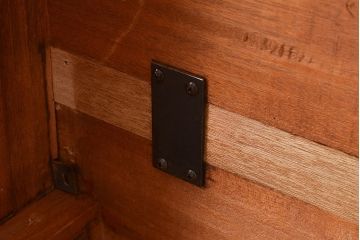 昭和レトロ　総無垢材でつくられたシンプルなデザインの作業台(ダイニングテーブル)(R-048044)