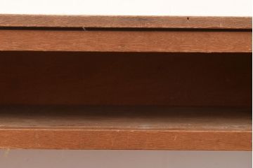 昭和レトロ　便利な棚付き!味のある木肌が楽しめるラワン材製の作業台(コンソールテーブル、カウンターテーブル)(R-048045)