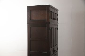 中古　北海道民芸家具　和・洋どちらの空間にも馴染みやすいシックなワードローブ(チェスト、衣装タンス)(R-048046)