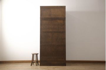 中古　北海道民芸家具　和・洋どちらの空間にも馴染みやすいシックなワードローブ(チェスト、衣装タンス)(R-048046)