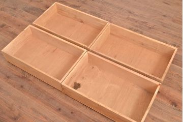 ヴィンテージ家具　ラワン材　両面引き出し付き　素朴な風合いが魅力!懐かしい雰囲気の作業台(机、在宅ワーク、在宅用ワークデスク、ビンテージ)(R-048051)