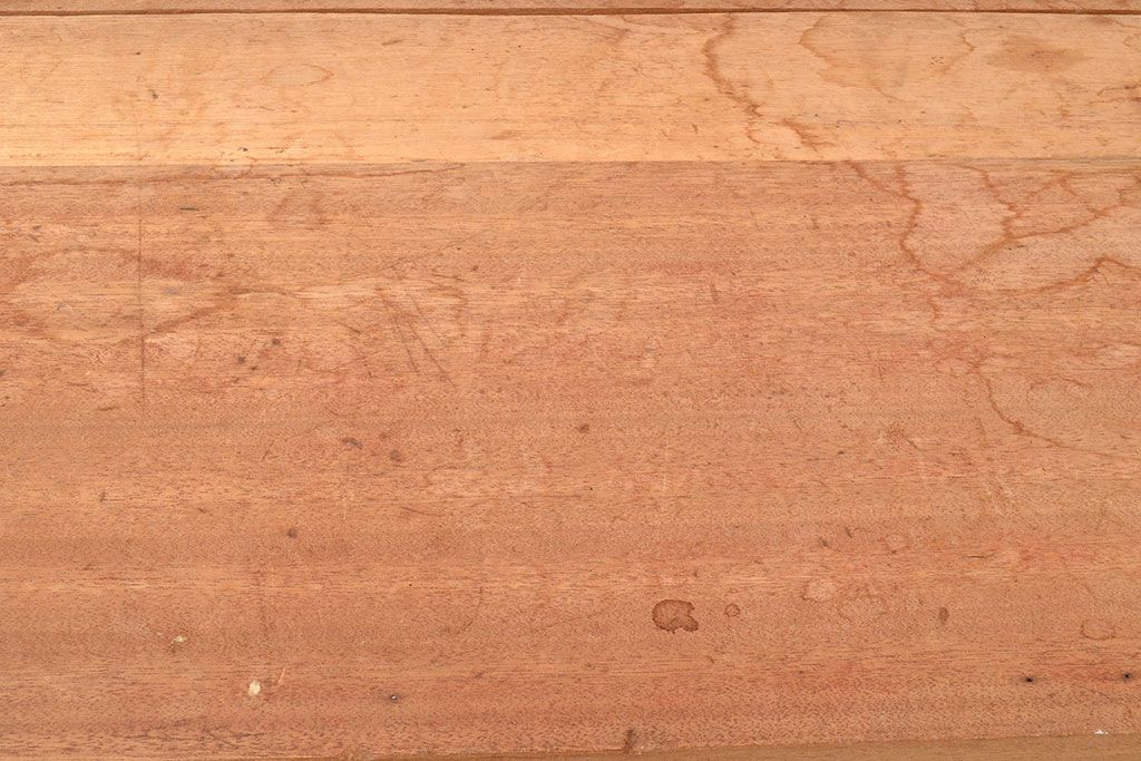 ヴィンテージ家具　ラワン材　両面引き出し付き　素朴な風合いが魅力!懐かしい雰囲気の作業台(机、在宅ワーク、在宅用ワークデスク、ビンテージ)(R-048051)