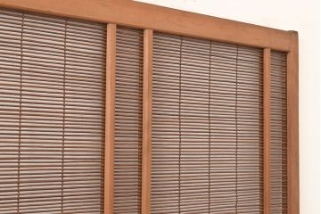 アンティーク建具　帯部分のデザインが目を引く品のある簀戸3枚セット(簾戸、葭戸、夏障子、すど、葦戸)(R-048055)