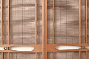 アンティーク建具　帯部分のデザインが目を引く品のある簀戸3枚セット(簾戸、葭戸、夏障子、すど、葦戸)(R-048055)