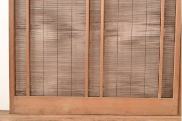 アンティーク建具　帯部分のデザインが目を引く品のある簀戸3枚セット(簾戸、葭戸、夏障子、すど、葦戸)(R-048055)