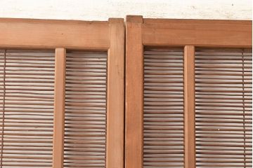アンティーク建具　帯部分のデザインが目を引く品のある簀戸3枚セット(簾戸、葭戸、夏障子、すど、葦戸)(R-048055)