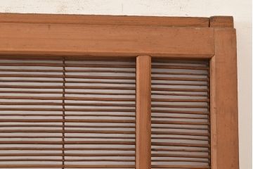 アンティーク建具　帯部分のデザインが目を引く品のある簀戸3枚セット(簾戸、葭戸、夏障子、すど、葦戸)(R-048055)
