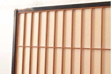 アンティーク建具　昭和初期　黒い框がモダンな印象を高める障子戸2枚セット　(R-048056)